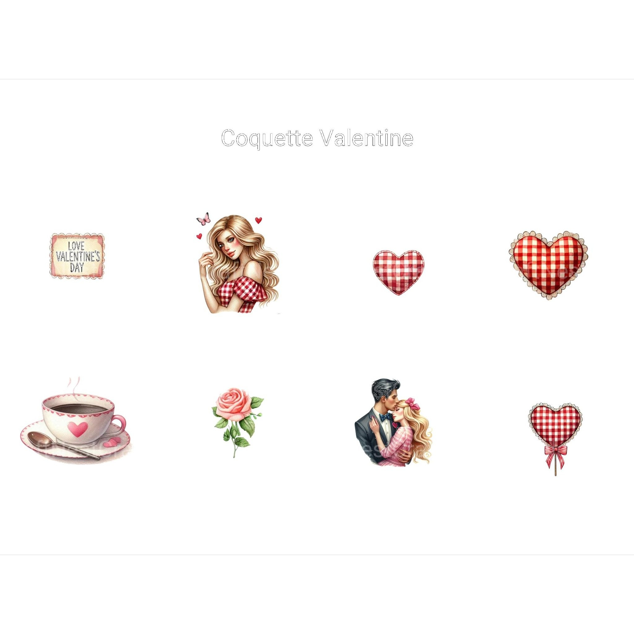 Coquette Valentine Clipart - CraftNest - Digital Crafting and Art