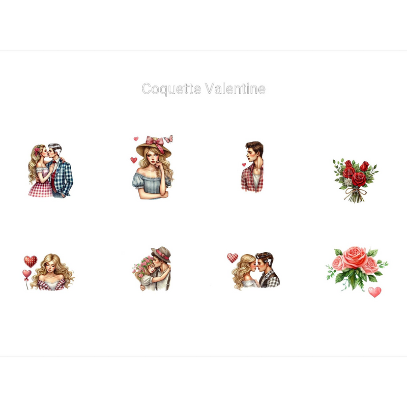 Coquette Valentine Clipart - CraftNest - Digital Crafting and Art