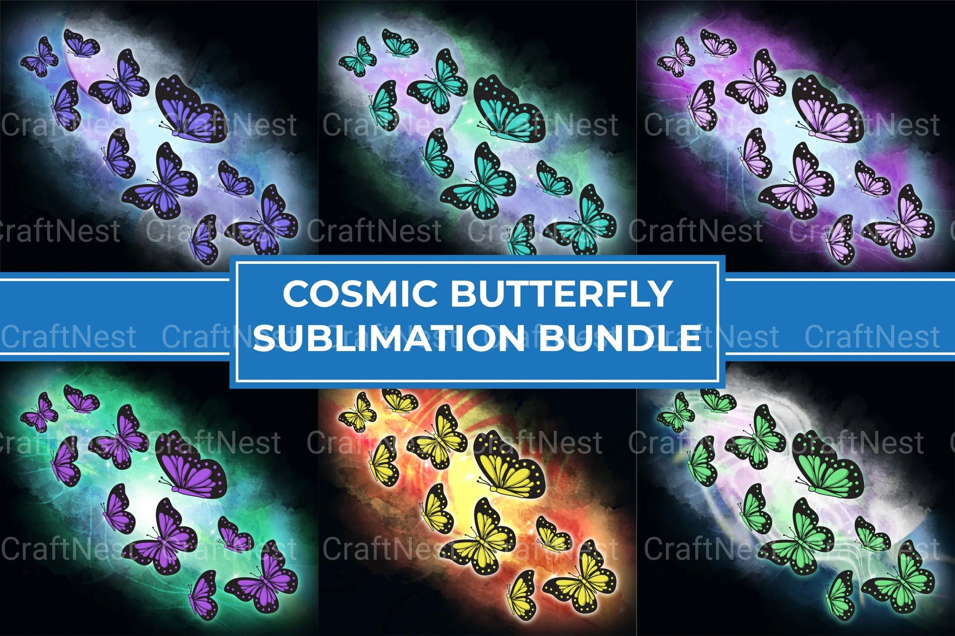 Cosmic Butterfly Clipart Bundle - CraftNest - Digital Crafting and Art