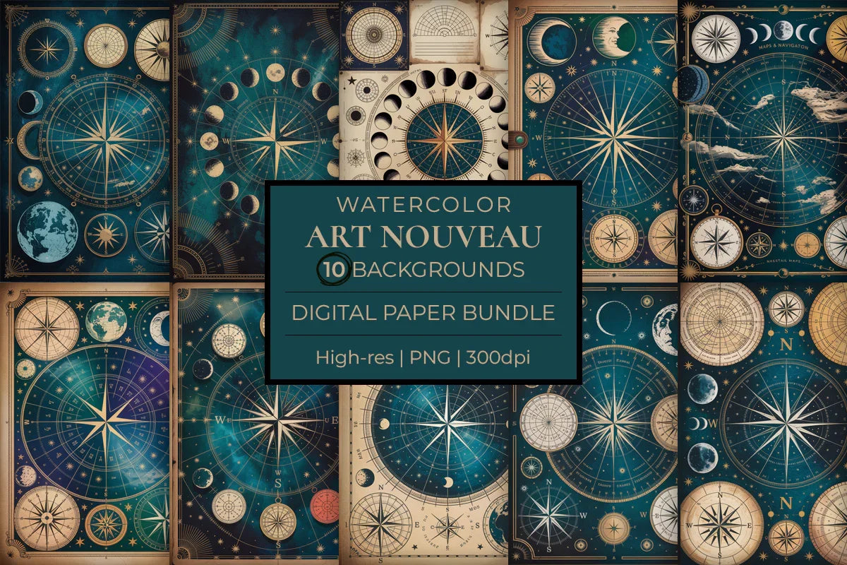 Cosmic Maps Junk Journal Papers - CraftNest - Digital Crafting and Art