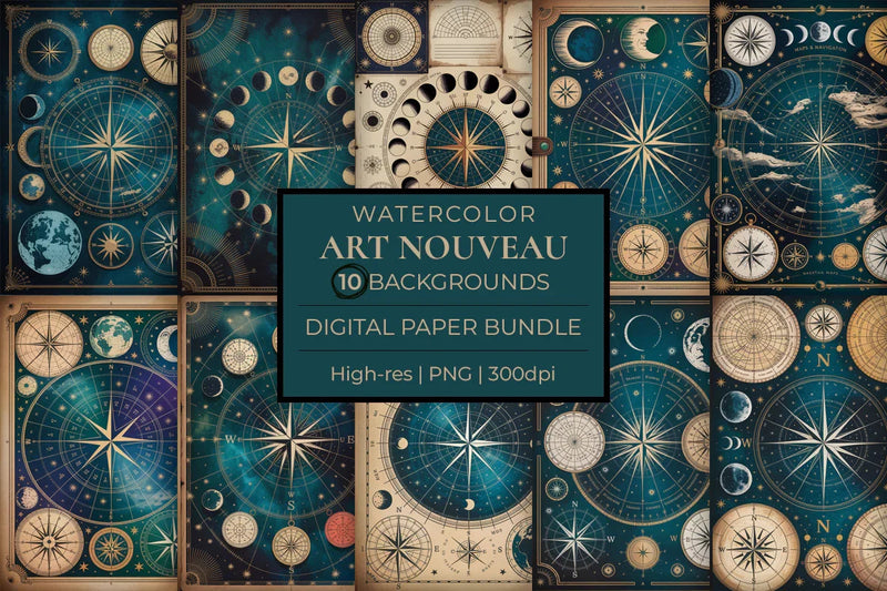 Cosmic Maps Junk Journal Papers - CraftNest - Digital Crafting and Art