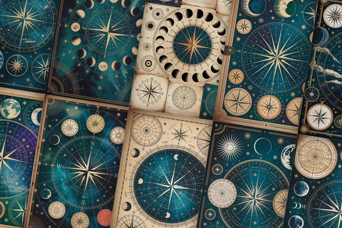 Cosmic Maps Junk Journal Papers - CraftNest - Digital Crafting and Art