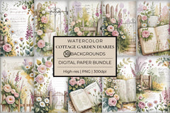 Cottage Garden Diaries Junk Journal Papers - CraftNest - Digital Crafting and Art