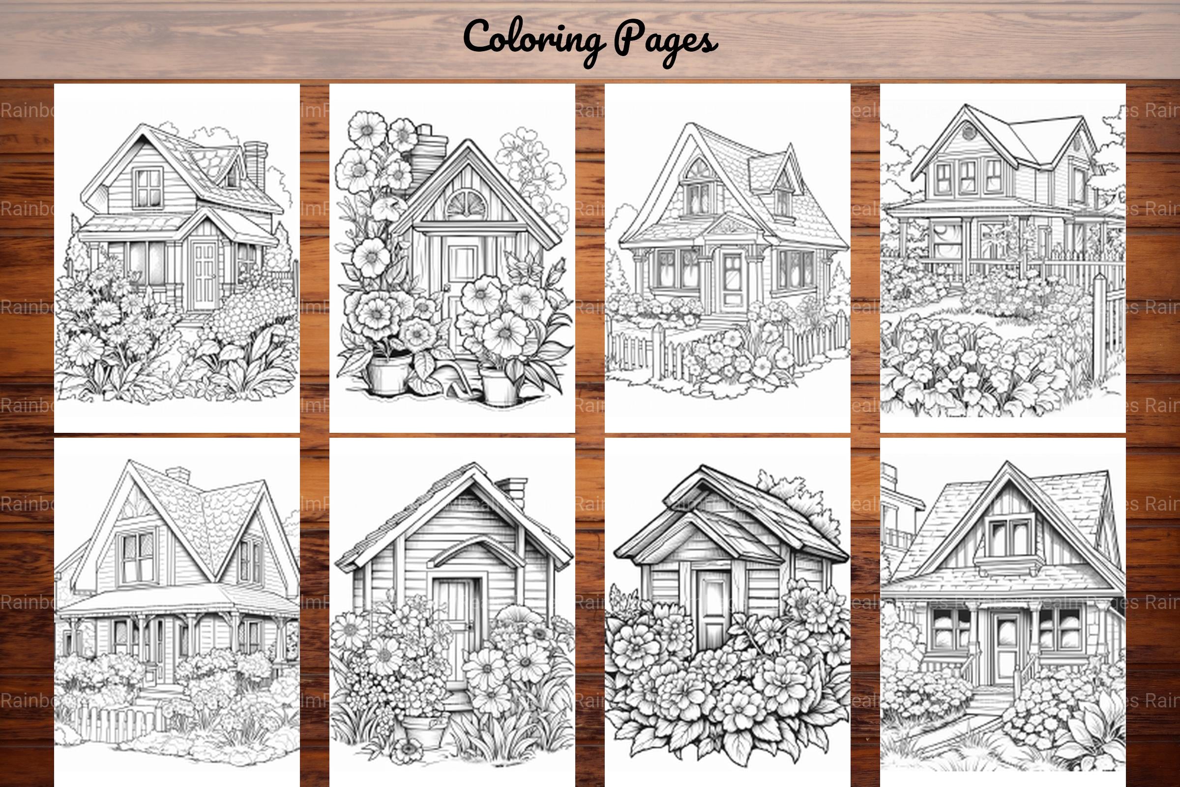 Country Cottage Coloring Book