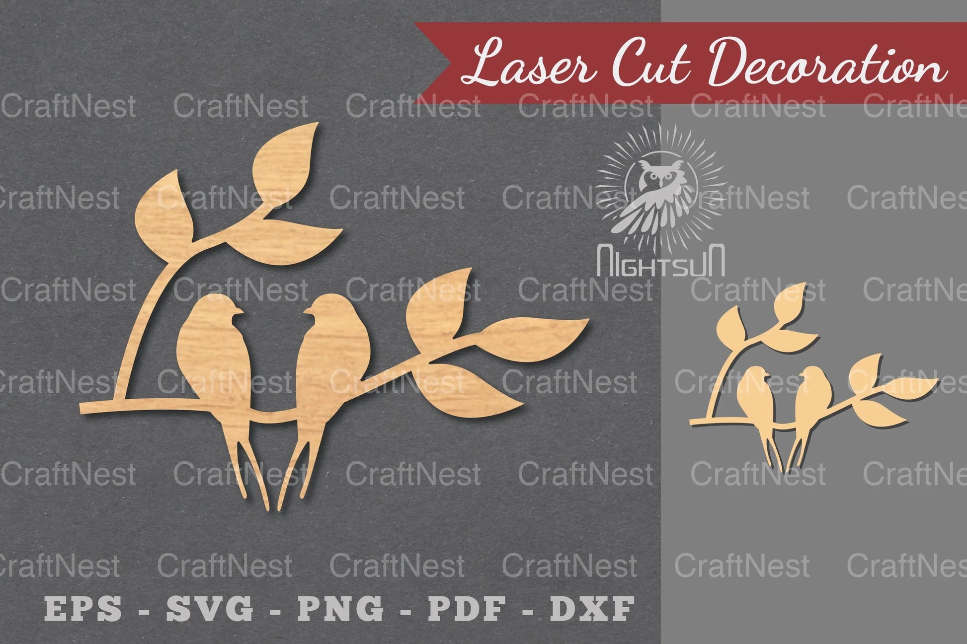 Couple Bird Laser Cut Decoration Clipart Bundle - CraftNest - Digital Crafting and Art