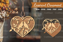 Couple Birds Laser Cut Ornament Clipart Bundle - CraftNest - Digital Crafting and Art