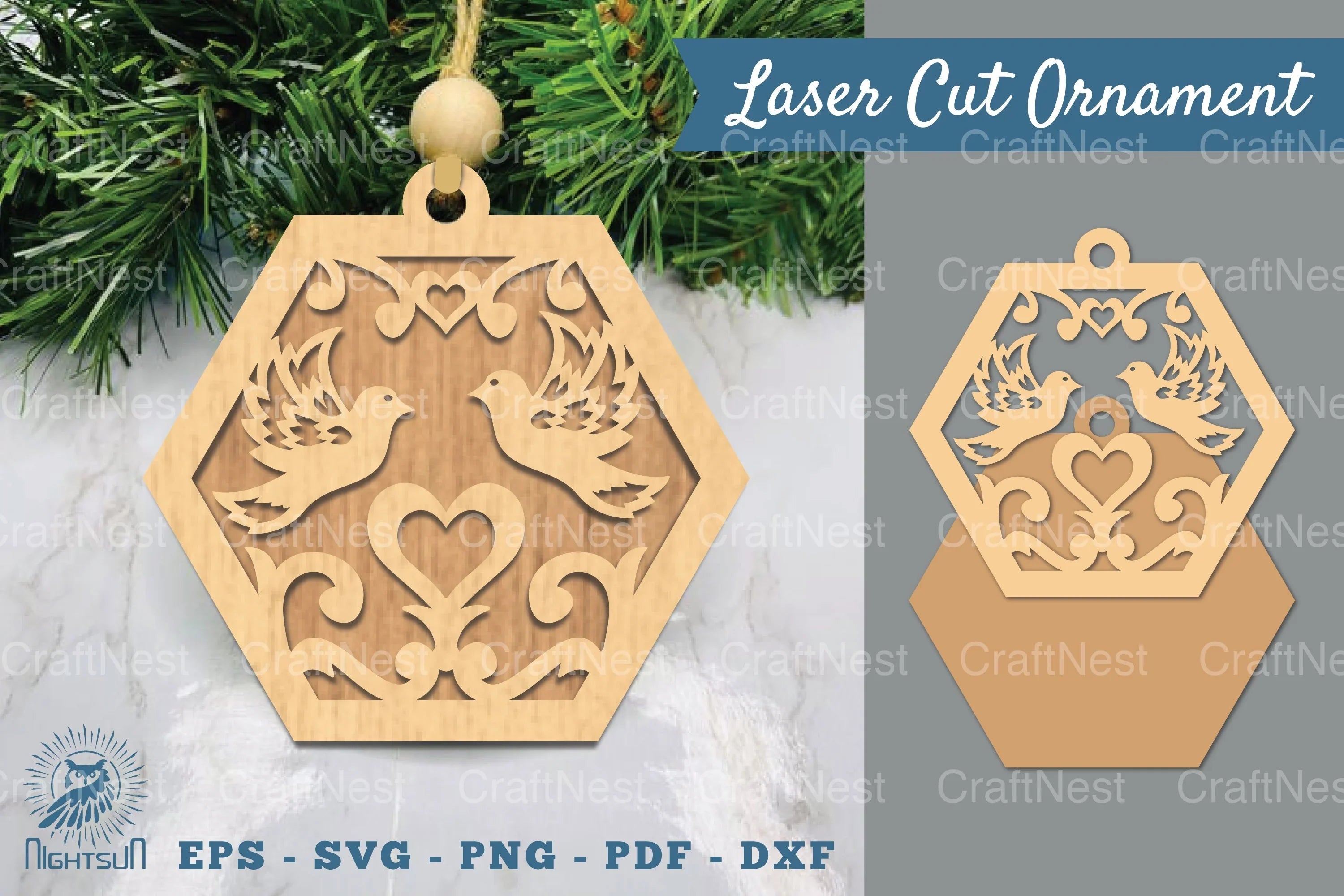 Couple Birds Laser Cut Ornament Clipart Bundle - CraftNest - Digital Crafting and Art