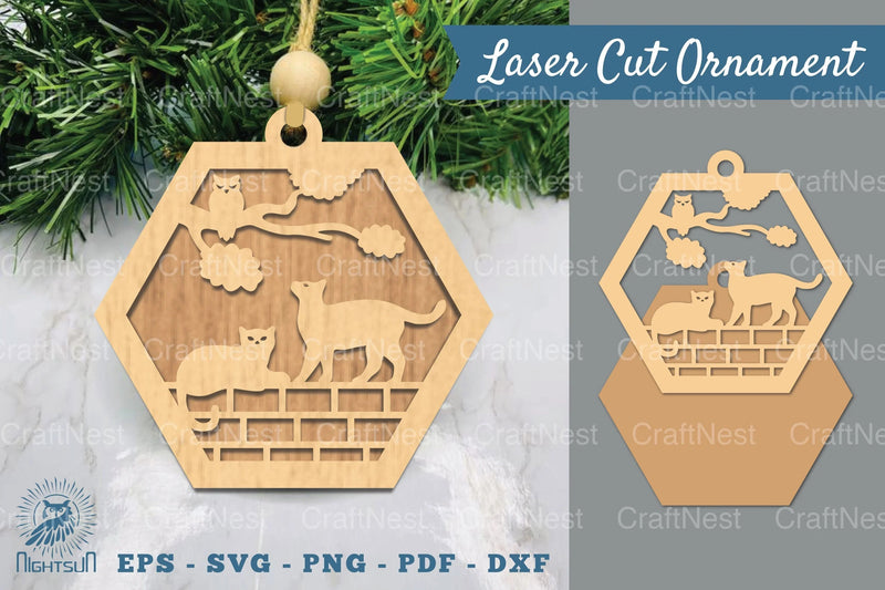Couple Cat Laser Cut Ornament Clipart Bundle - CraftNest - Digital Crafting and Art