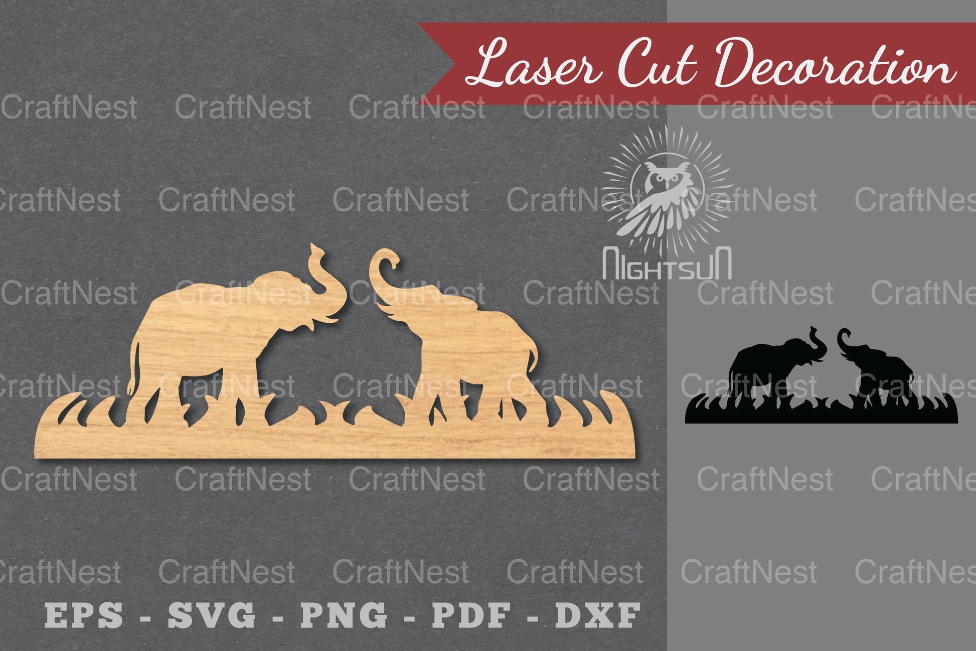 Elephant Couple Laser Cut Decoration Clipart Bundle - CraftNest - Digital Crafting and Art
