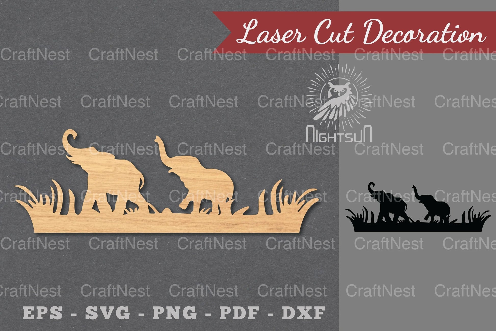 Elephant Couple Laser Cut Decoration Clipart Bundle - CraftNest - Digital Crafting and Art