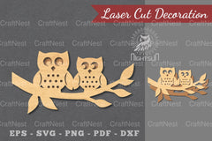 Couple Owl Laser Cut Decoration Clipart Bundle - CraftNest - Digital Crafting and Art