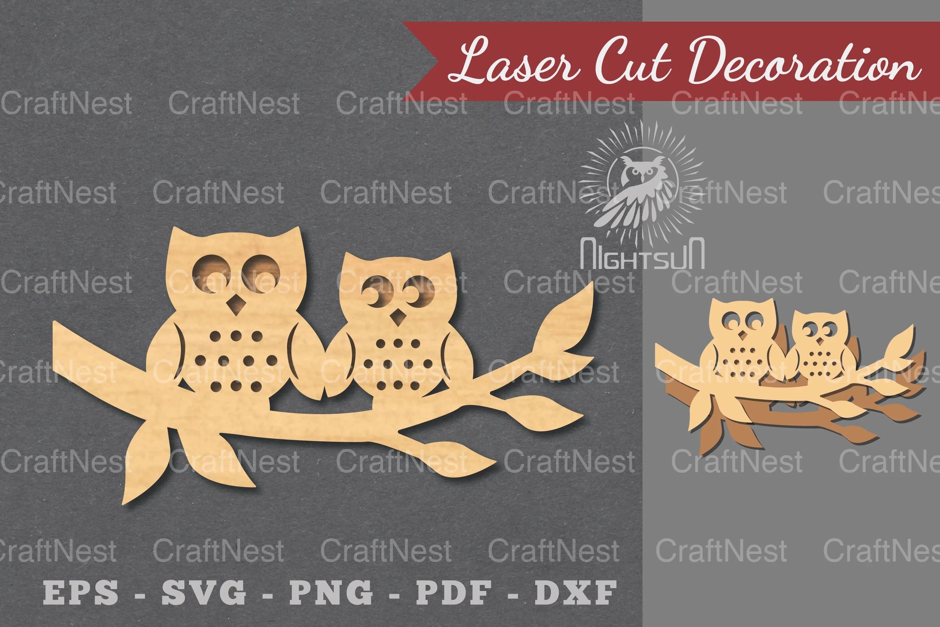 Couple Owl Laser Cut Decoration Clipart Bundle - CraftNest - Digital Crafting and Art
