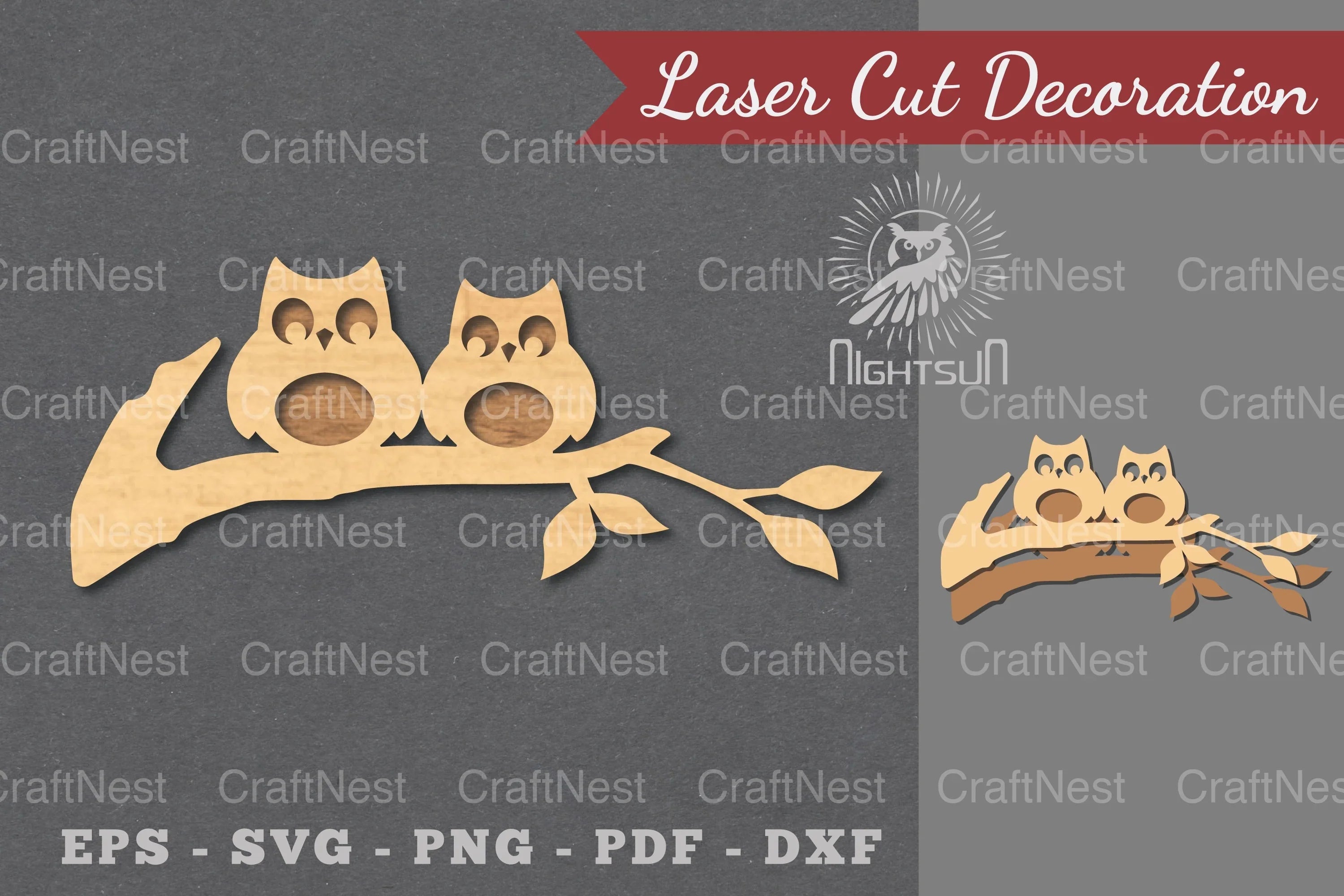 Couple Owl Laser Cut Decoration Clipart Bundle - CraftNest - Digital Crafting and Art