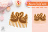 Swan Couple Laser Cut Comb Design Clipart
