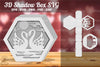 Swan Couple Shadow Box SVG Bundle