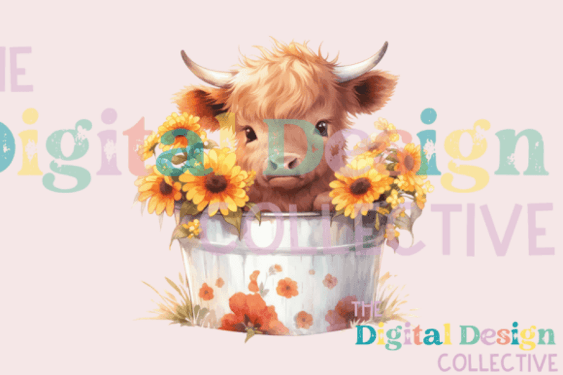 Sunflower Cow Art - CraftNest - Digital Crafting and Art