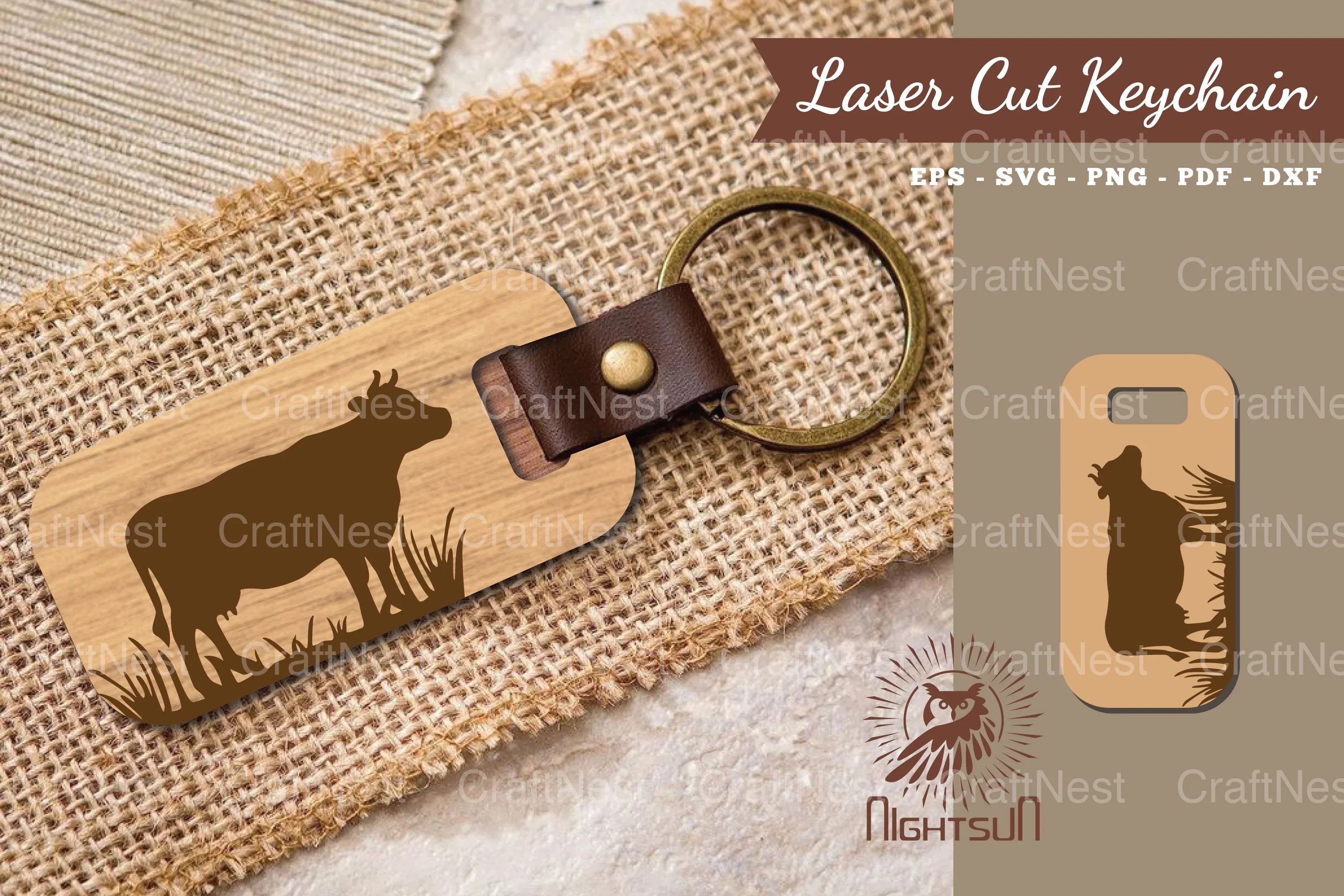 Cow Laser Cut Keychain SVG Bundle - CraftNest - Digital Crafting and Art