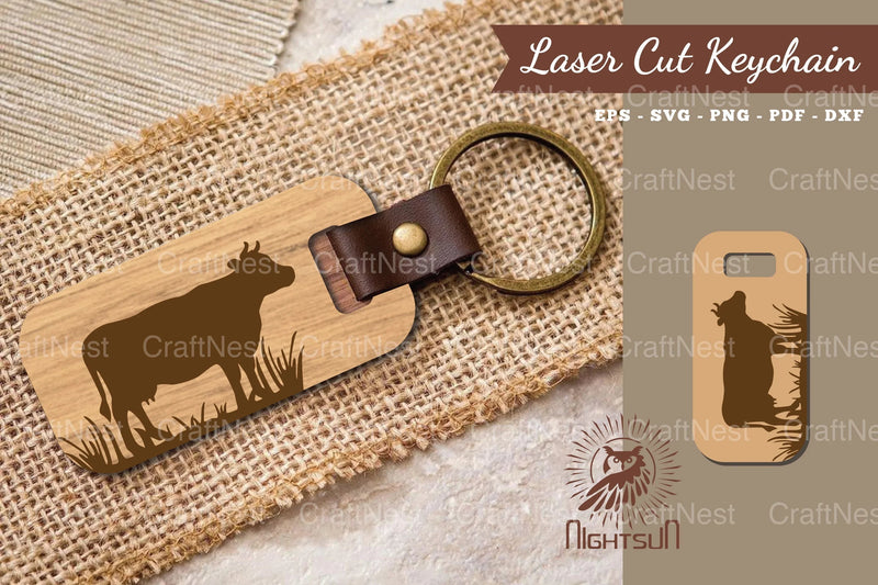 Cow Laser Cut Keychain SVG Bundle - CraftNest - Digital Crafting and Art