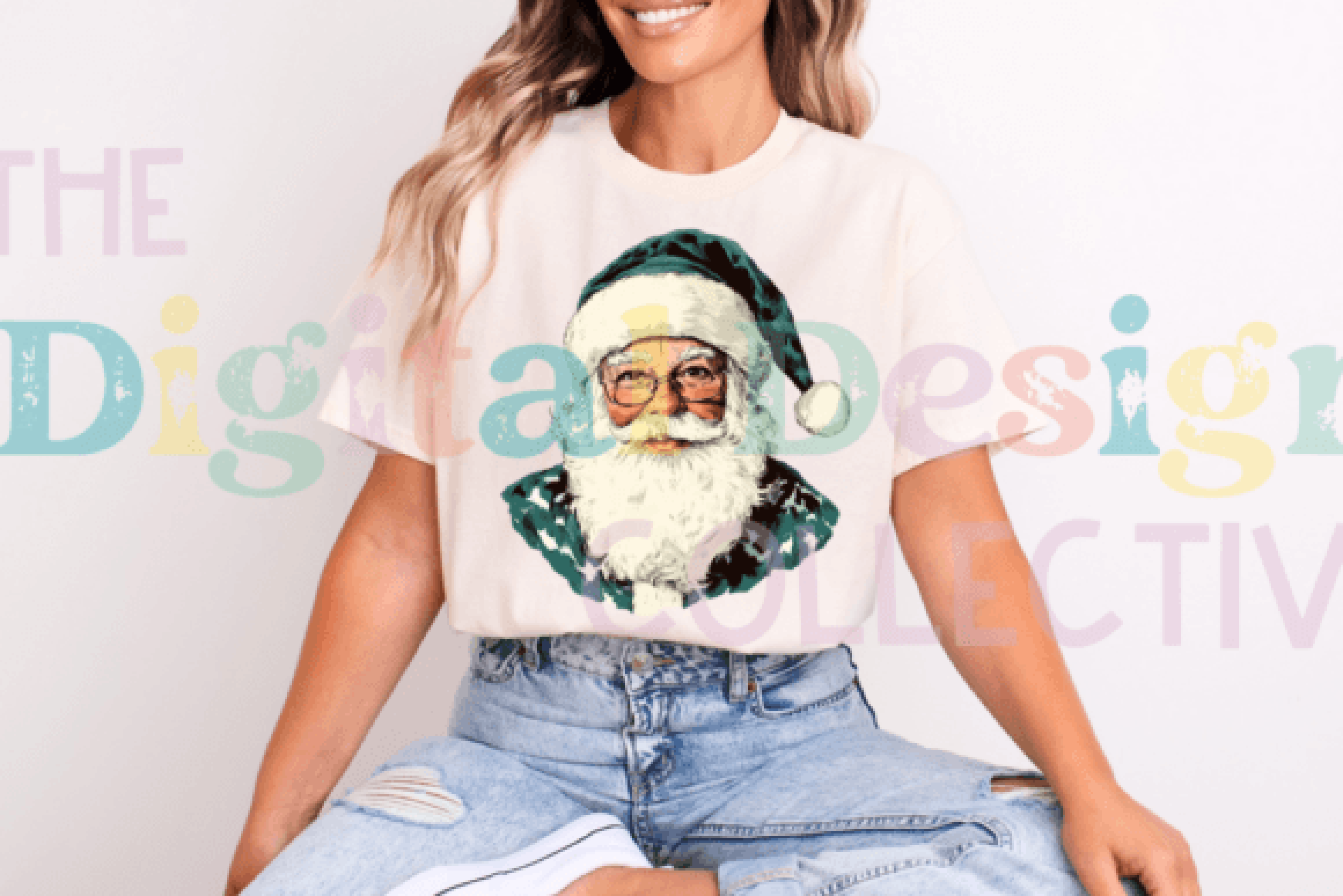 Western Cowboy Santa Teal Clipart Bundle