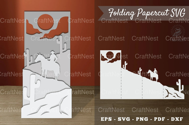 Cowboy Folding Papercut SVG Bundle - CraftNest - Digital Crafting and Art