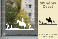 Cowboy Window Decal SVG Bundle - CraftNest - Digital Crafting and Art