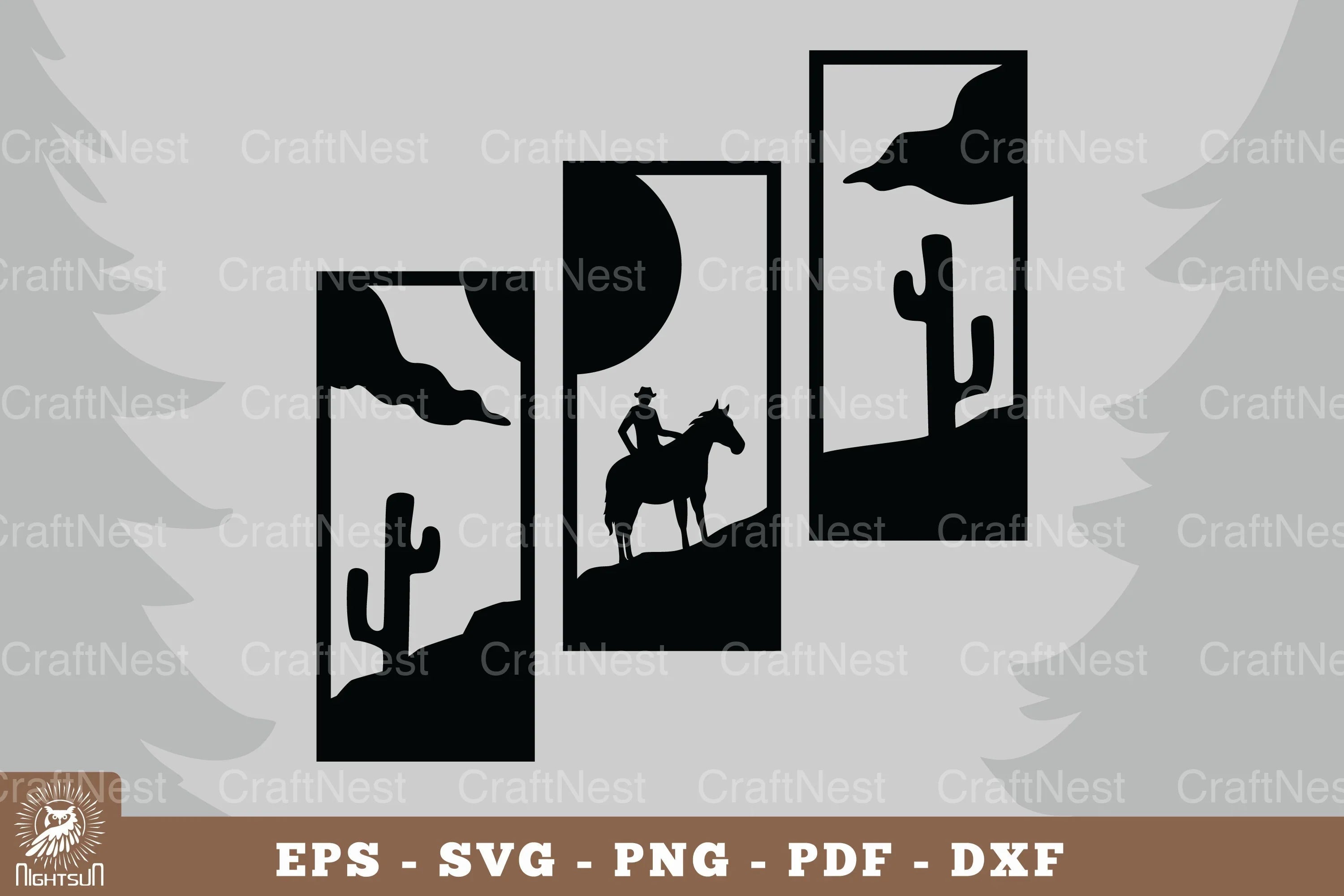Cowboy with Horse Home Decor Clipart Bundle - CraftNest - Digital Crafting and Art