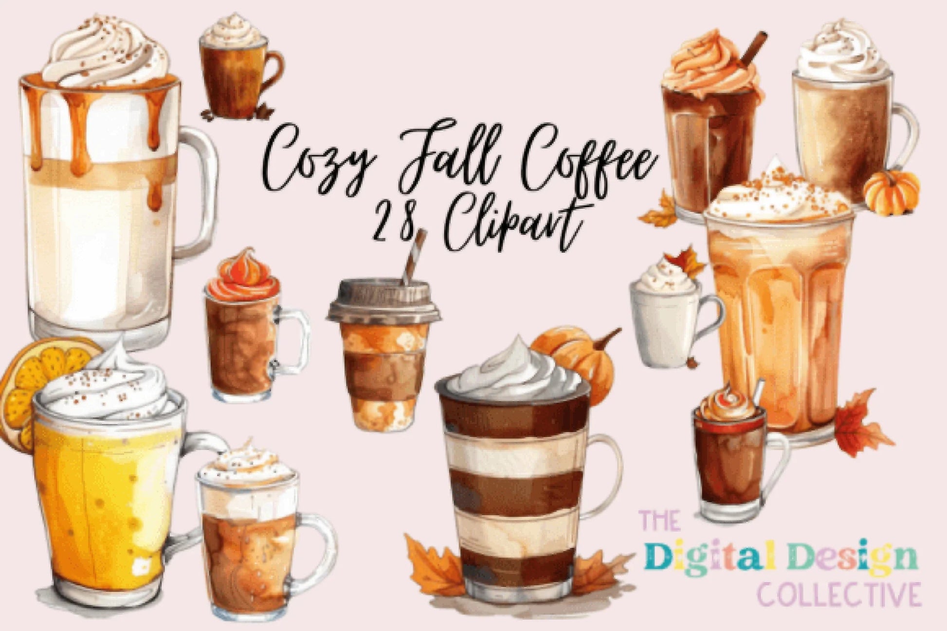Cozy Autumn Coffee Clipart Bundle - CraftNest - Digital Crafting and Art