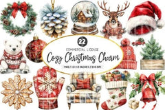 Cozy Christmas Charm Clipart Bundle - CraftNest - Digital Crafting and Art