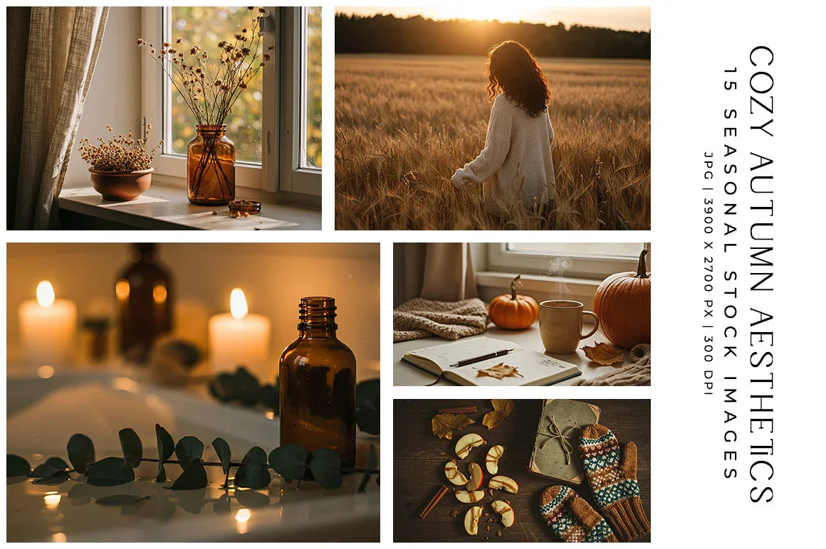Cozy Autumn Aesthetics - Stock Images - CraftNest - Digital Crafting and Art
