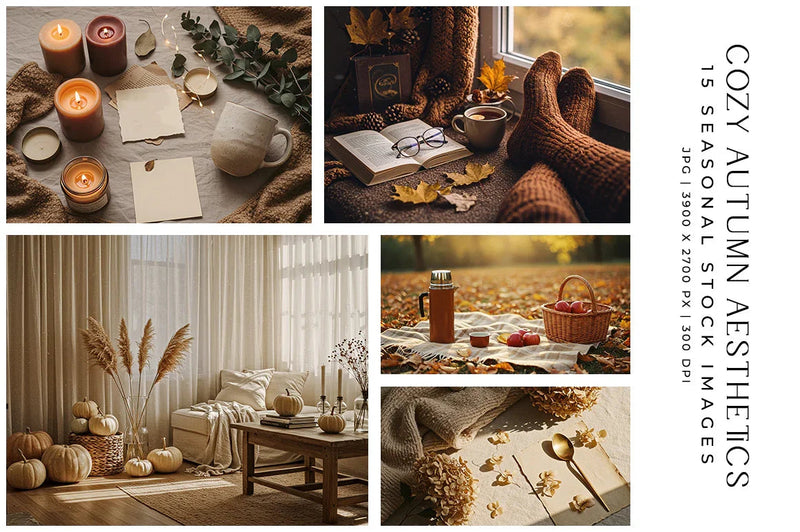 Cozy Autumn Aesthetics - Stock Images - CraftNest - Digital Crafting and Art