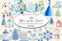 Cozy Blue Winter Clipart Bundle - CraftNest - Digital Crafting and Art