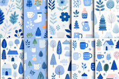 Cozy Blue Winter Clipart Bundle - CraftNest - Digital Crafting and Art