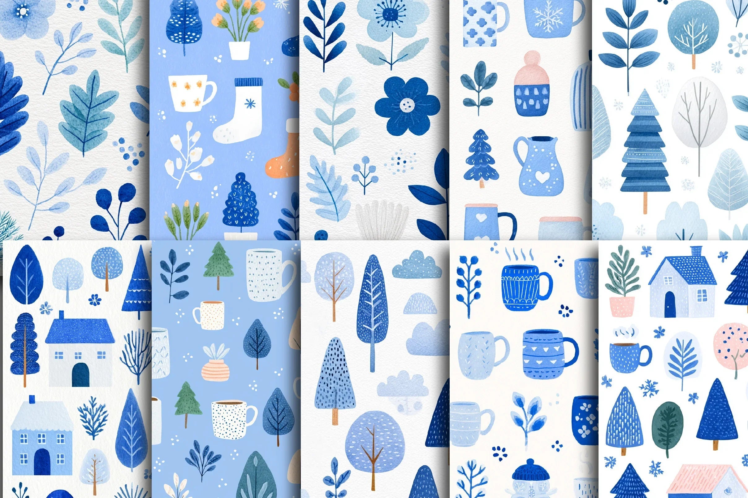 Cozy Blue Winter Clipart Bundle - CraftNest - Digital Crafting and Art