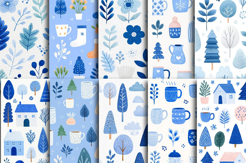 Cozy Blue Winter Clipart Bundle - CraftNest - Digital Crafting and Art