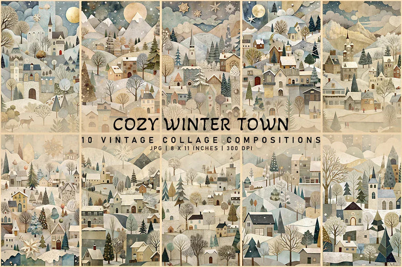 Cozy Winter Town - CraftNest - Digital Crafting and Art