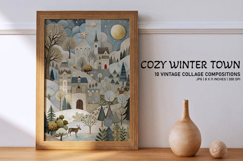 Cozy Winter Town - CraftNest - Digital Crafting and Art