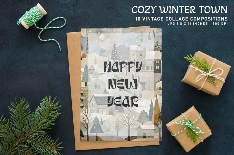 Cozy Winter Town - CraftNest - Digital Crafting and Art