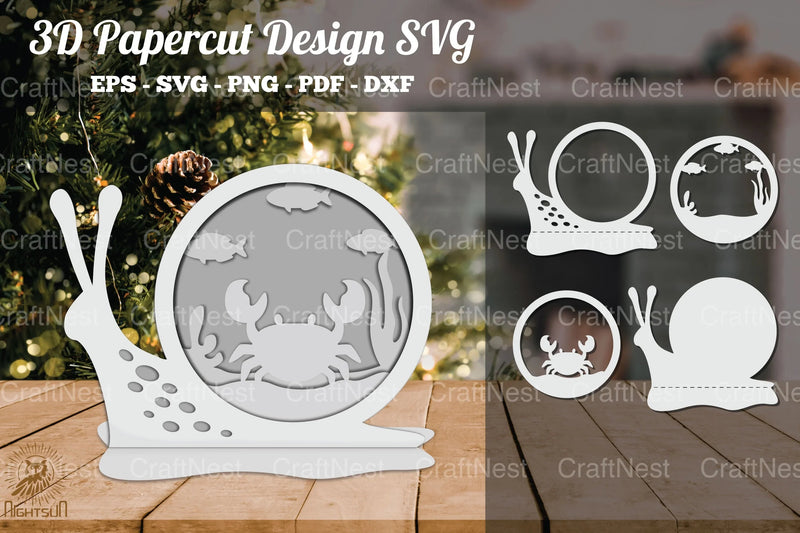 Crab 3D Papercut Design Clipart Bundle - CraftNest - Digital Crafting and Art