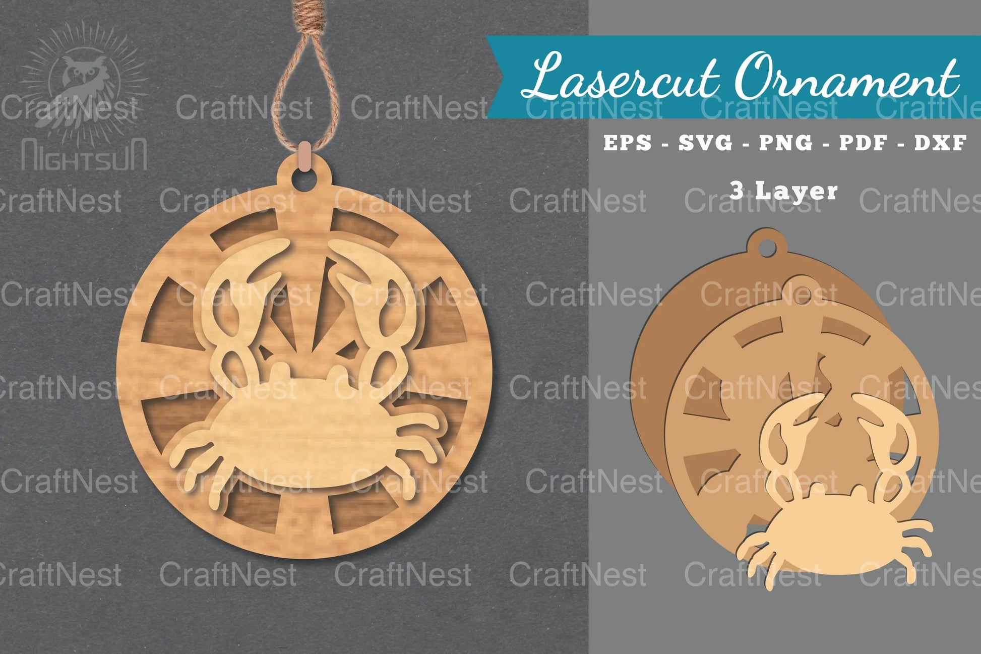 Crab Laser Cut Ornament Clipart Bundle - CraftNest - Digital Crafting and Art
