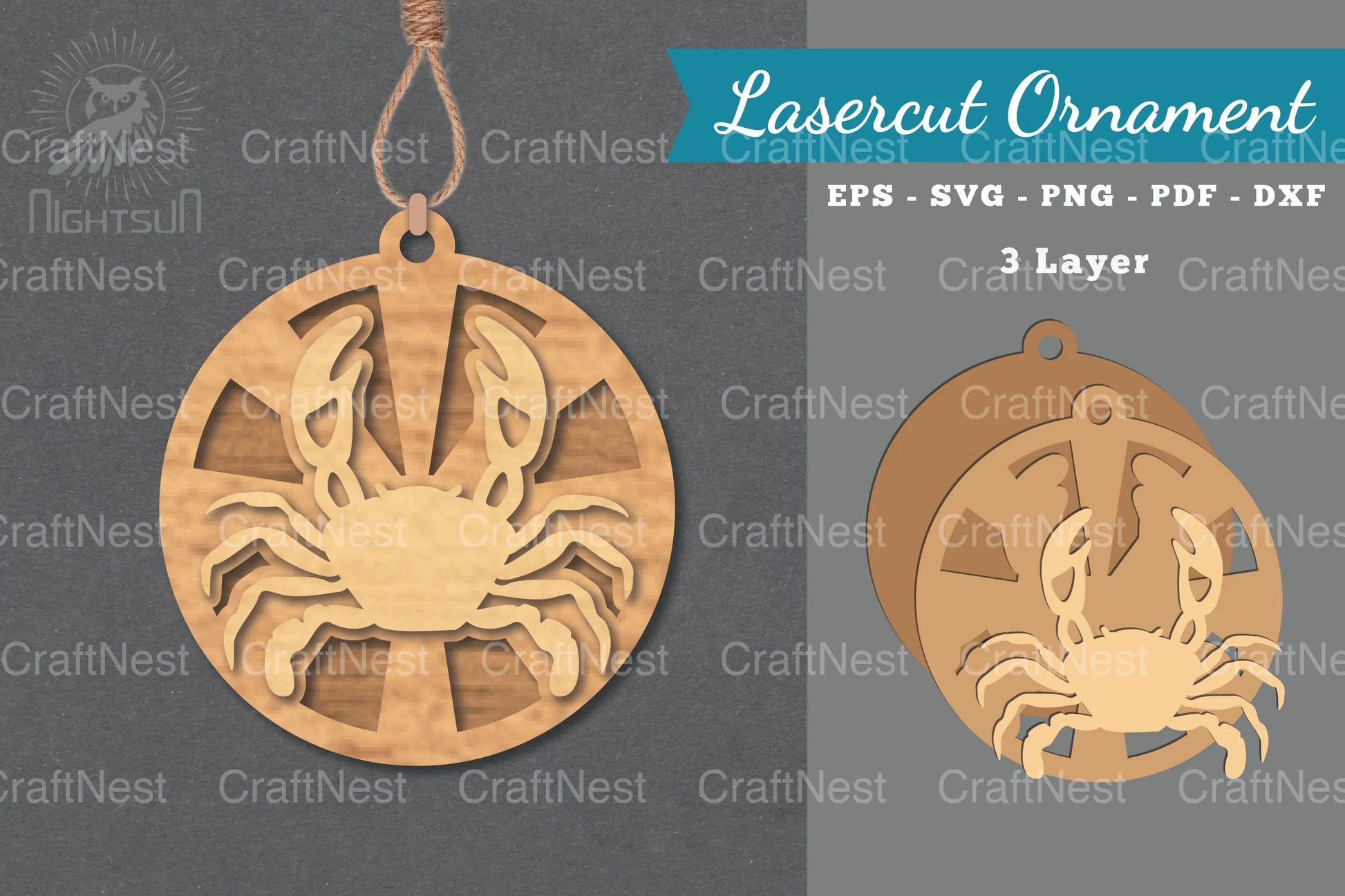 Crab Laser Cut Ornament Clipart Bundle - CraftNest - Digital Crafting and Art