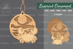 Crab Laser Cut Ornament Clipart Bundle - CraftNest - Digital Crafting and Art