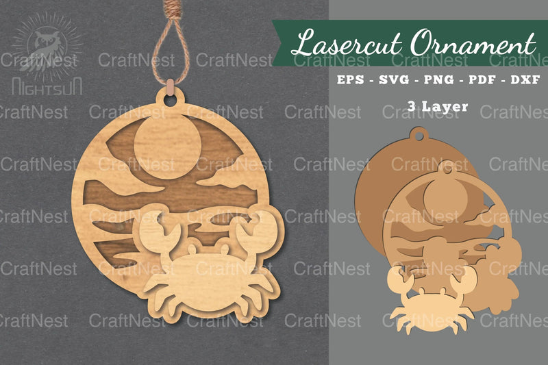 Crab Laser Cut Ornament Clipart Bundle - CraftNest - Digital Crafting and Art