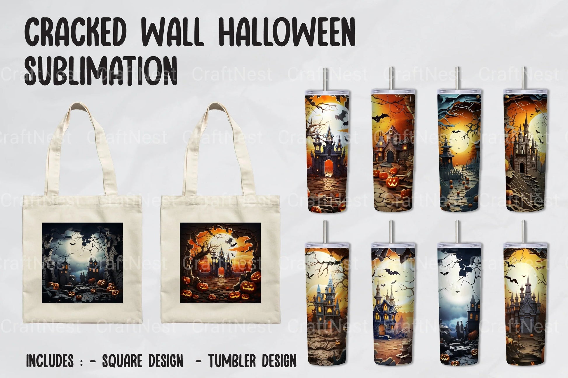 Cracked Wall Halloween Clipart Bundle - CraftNest - Digital Crafting and Art