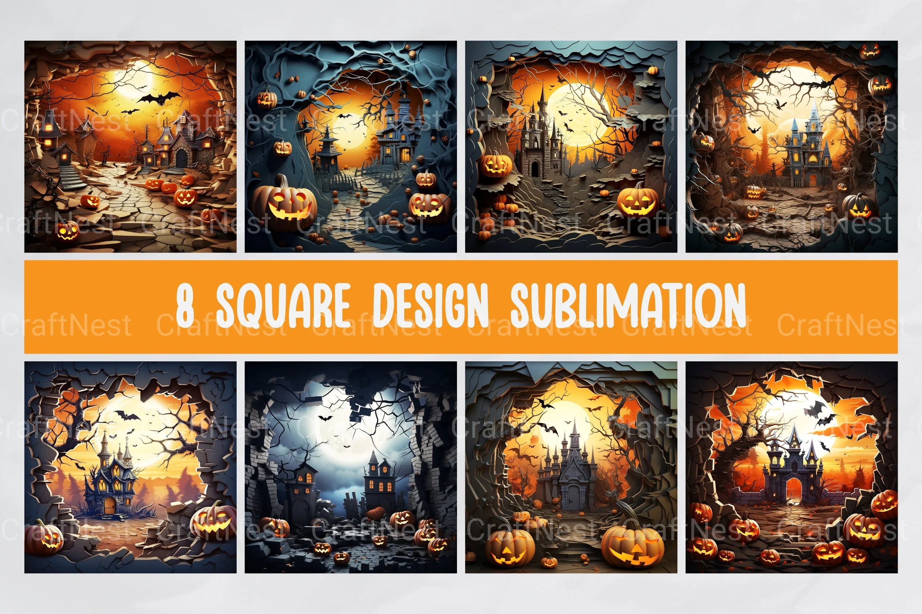 Cracked Wall Halloween Clipart Bundle - CraftNest - Digital Crafting and Art