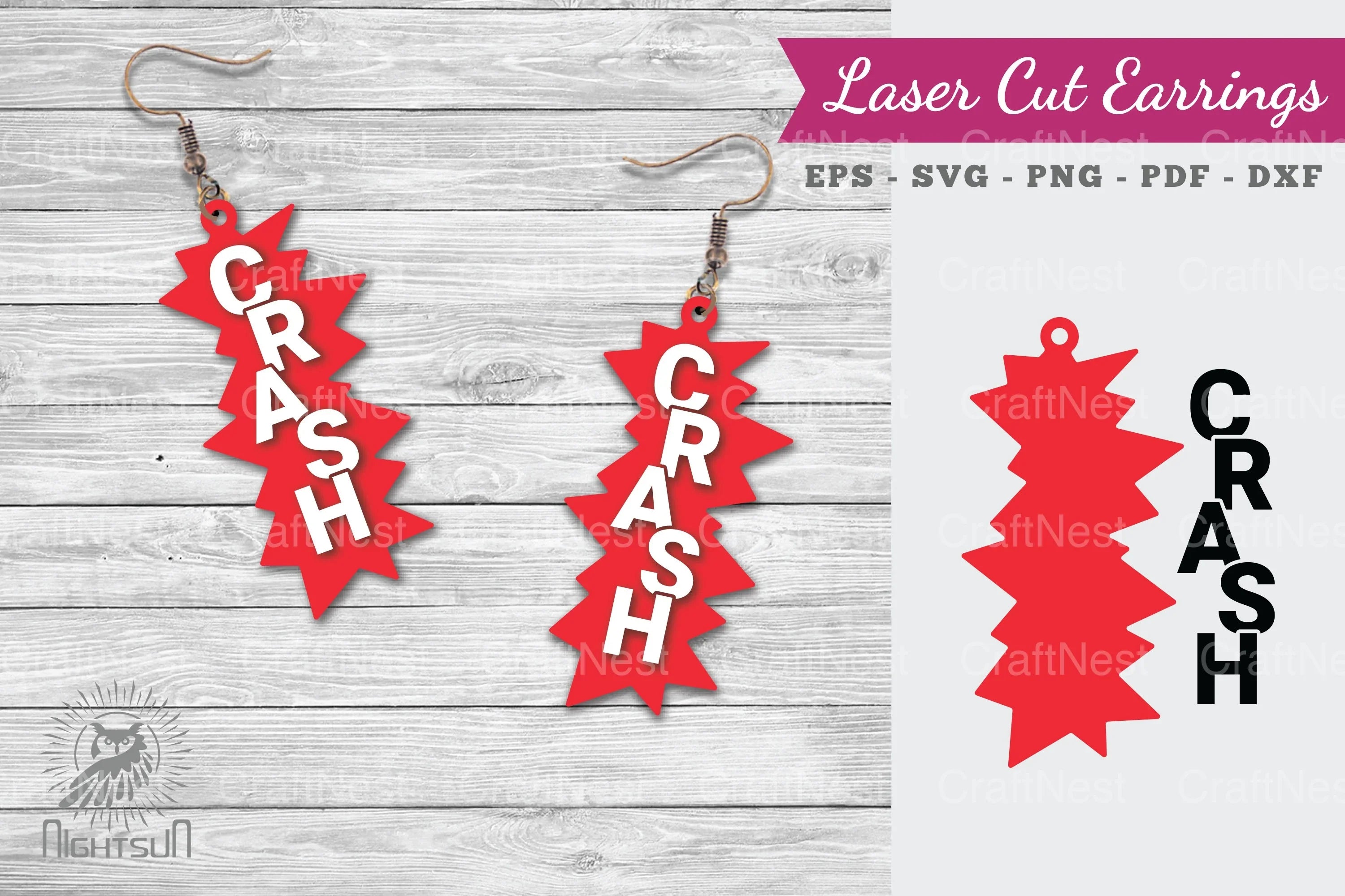 Crash Laser Cut Earrings SVG Bundle - CraftNest - Digital Crafting and Art