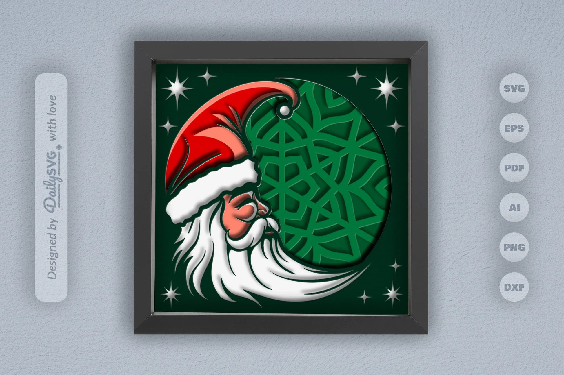 Crescent Moon Santa Claus Papercut SVG Bundle - CraftNest - Digital Crafting and Art