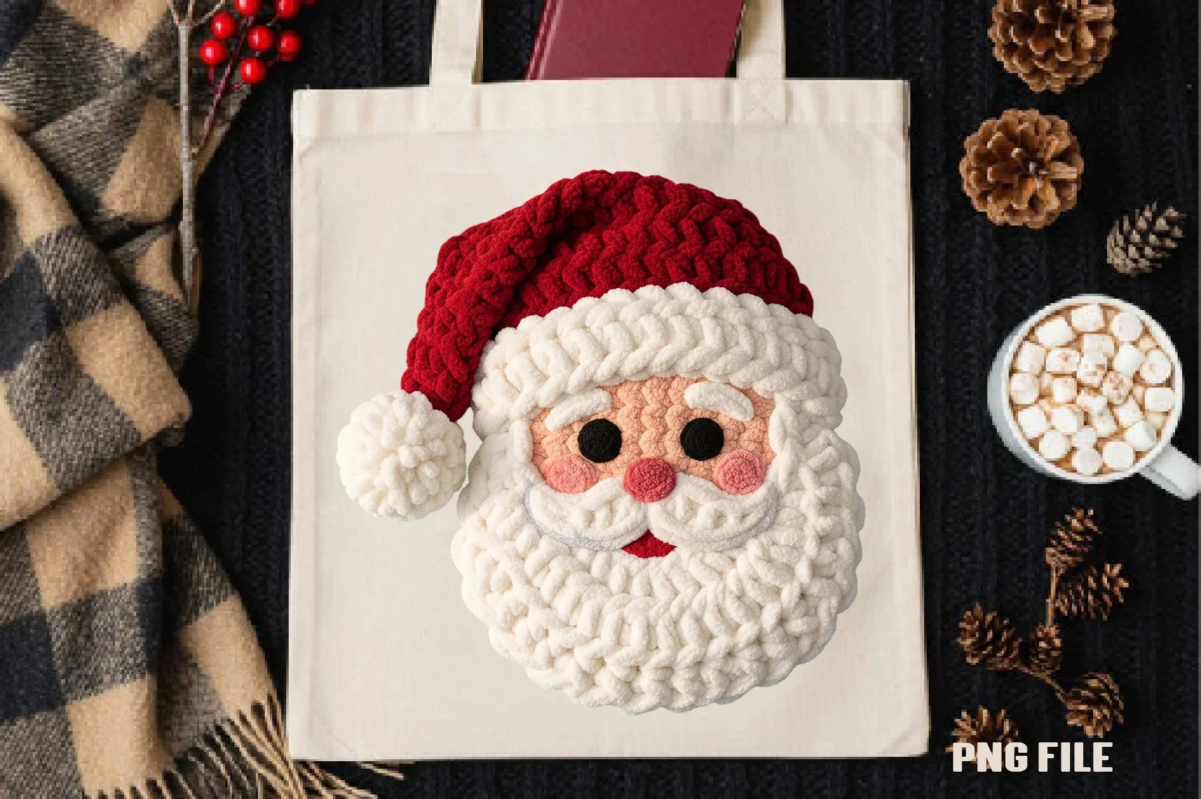 Crochet Faux Yarn Christmas Santa Clipart Bundle - CraftNest - Digital Crafting and Art