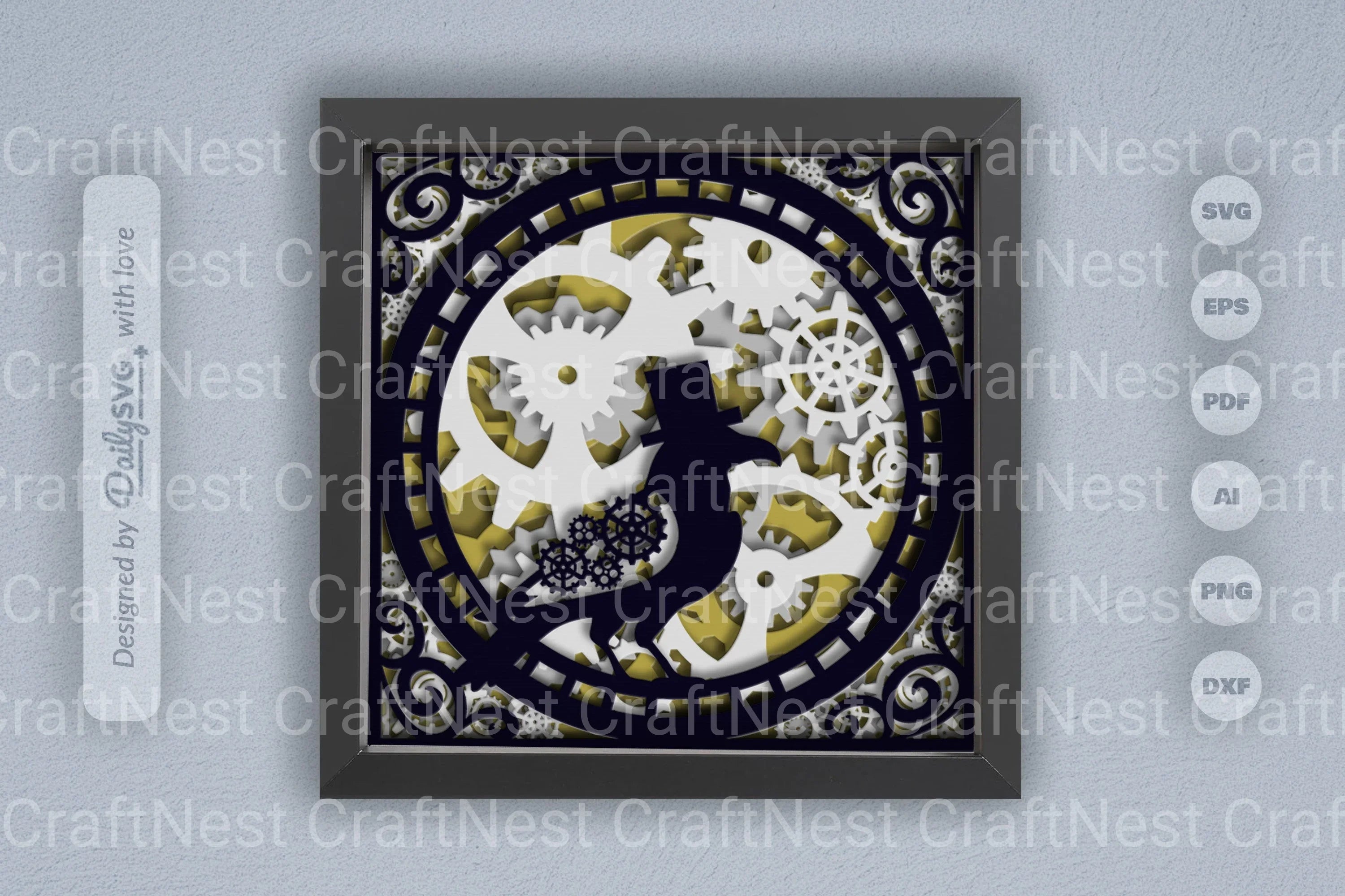 Steampunk Crow Papercut SVG Bundle