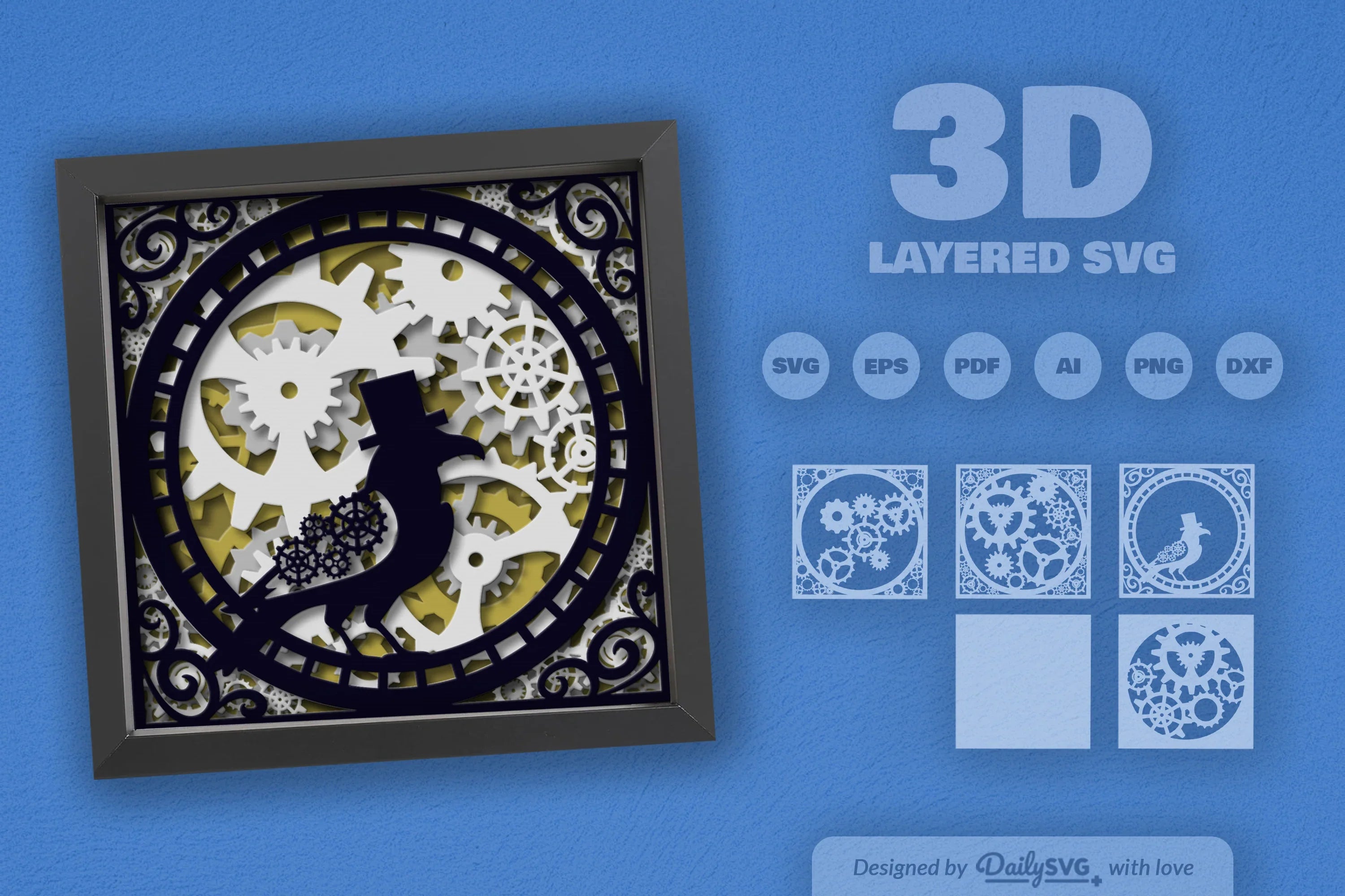 Steampunk Crow Papercut SVG Bundle - CraftNest - Digital Crafting and Art