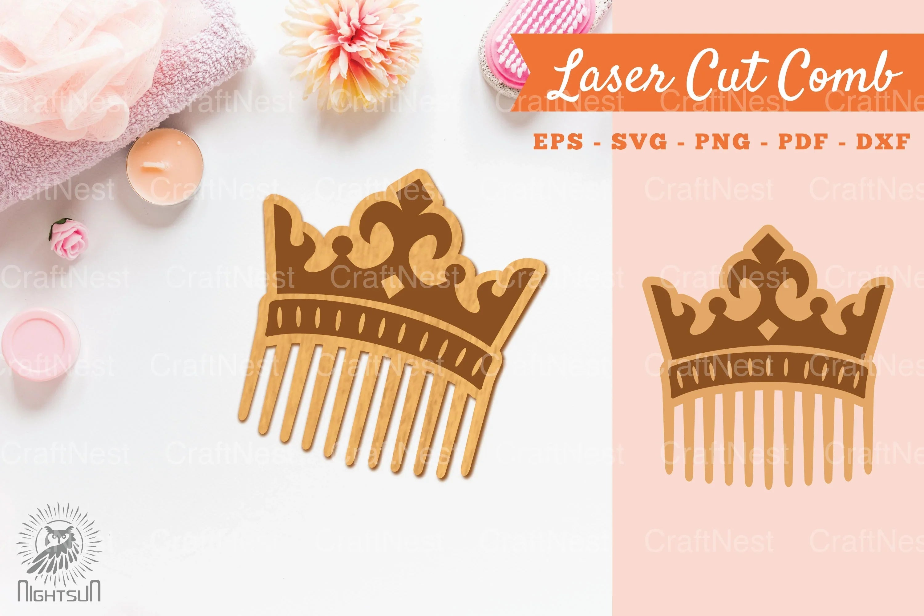 1867 Crown Laser Cut Comb Design Clipart - CraftNest - Digital Crafting and Art